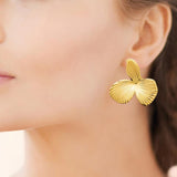 Boucles Flower en acier doré 880J1553