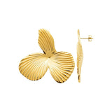 Boucles Flower en acier doré 880J1553