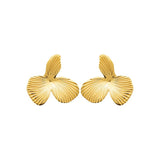 Boucles Flower en acier doré 880J1553