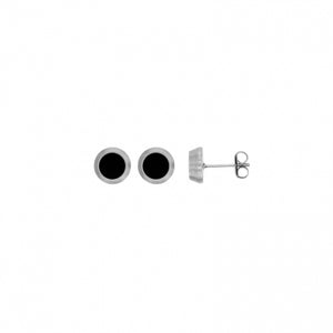 Boucles puces acier + agate noire 880-1680