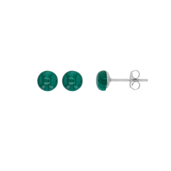 Boucles Argent + malachite 683-294