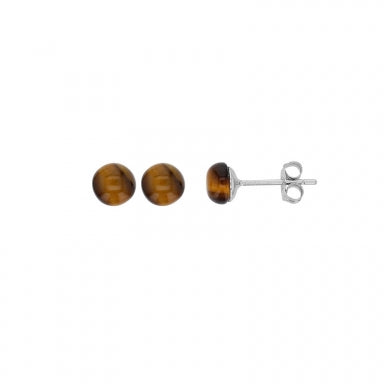 Boucles Argent + oeil de tigre 683-291