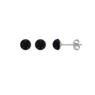 Boucles Argent + onyx 683-290