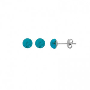 Boucles Argent + turquoise 683-295