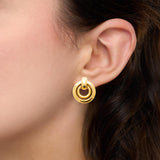 Boucles d'oreilles en acier doré 880J1733