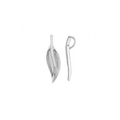 Pendentif Feuille + zirconium en argent 664-280