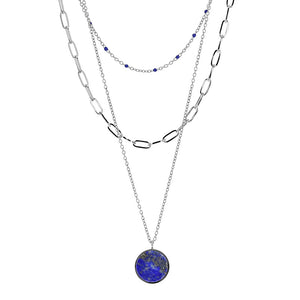 Collier en acier et Lapis Lazuli 851-1789