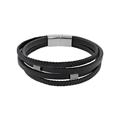 Bracelet cuir noir 842-1448
