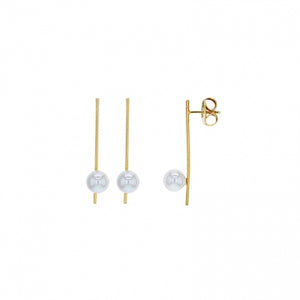 Boucles tige en plaqué or avec perles 880j-793