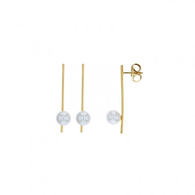 Boucles tige en plaqué or avec perles 880j-793