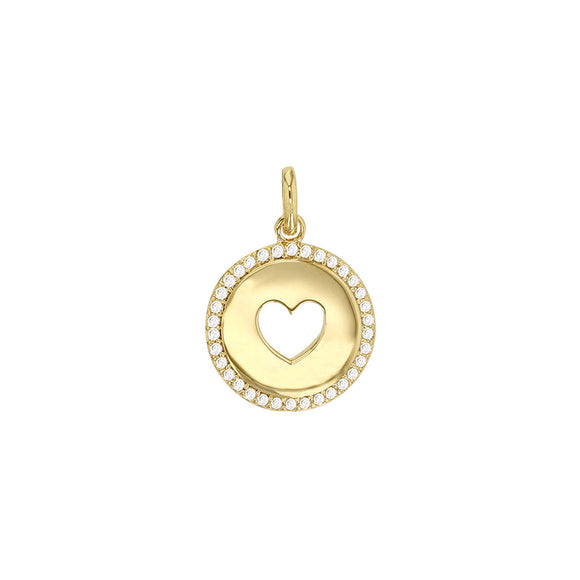 Pendentif rond avec coeur ajouré 760-200
