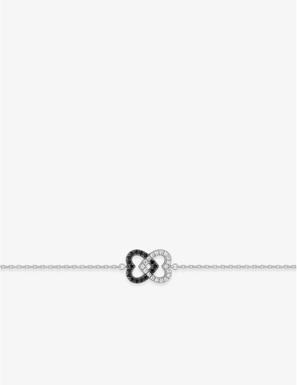 Bracelet double coeurs en argent 645-2195