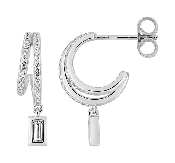 Boucles demi-créoles en argent 680-1323