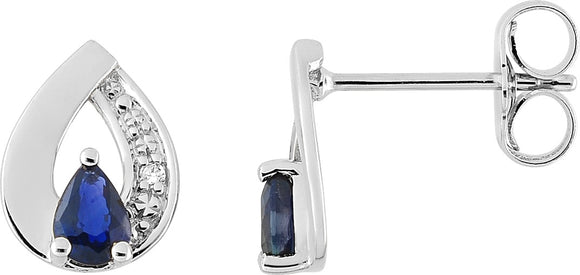 Boucles Argent + zirconium blancs et bleus