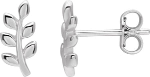 Boucles Argent feuilles 686-560