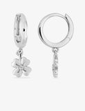 Boucles créoles argent + fleur 685-1113