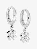 Boucles créoles argent + fleur 685-1113