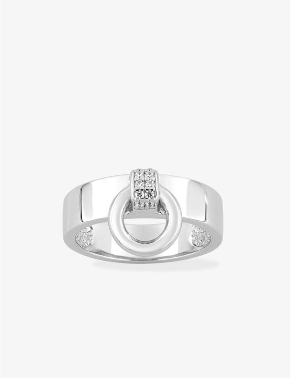 Bague en argent rhodié et zirconium 611-4083