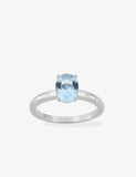 Bague en argent + zirconium bleu clair 611-4190