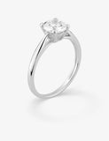 Bague solitaire en argent rhodié et zirconium 611-4000