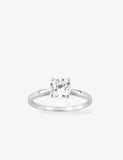 Bague solitaire en argent rhodié et zirconium 611-4000