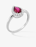 Bague en argent + zirconium rouge 611-4185