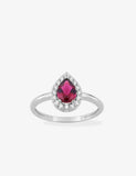 Bague en argent + zirconium rouge 611-4185