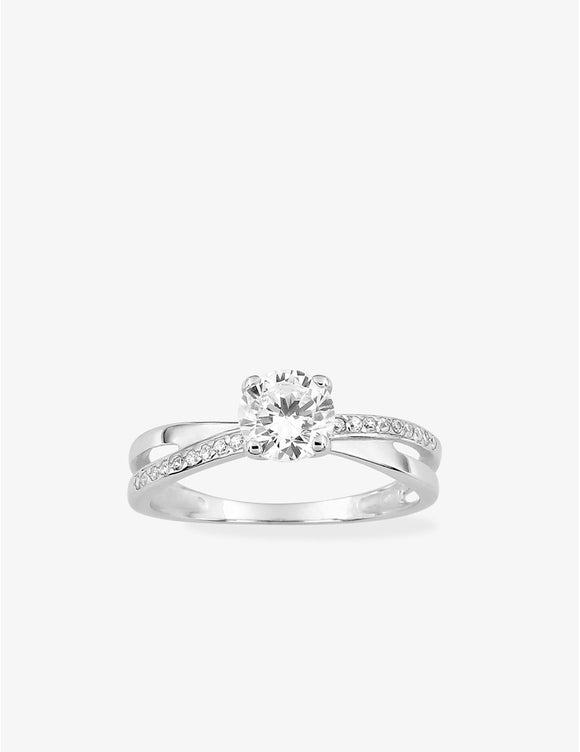 Bague en argent solitaire accompagné 611-4064