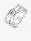 Bague en argent rhodié et zirconium 611-4086