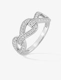 Bague en argent rhodié et zirconium 611-4087