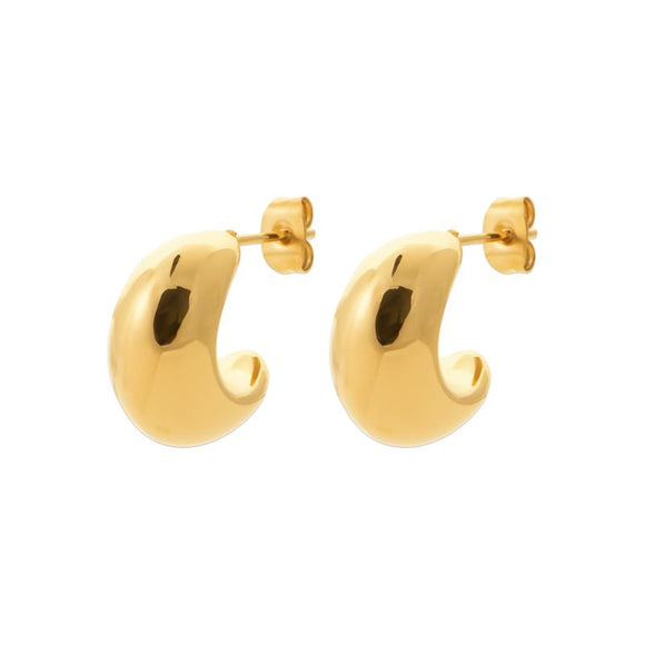 Boucles créoles en acier doré 880-1691