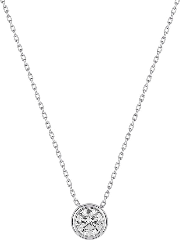 Collier en or blanc 9ct et zirconium 454-52