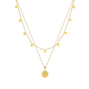 Collier double en acier jaune 850J417