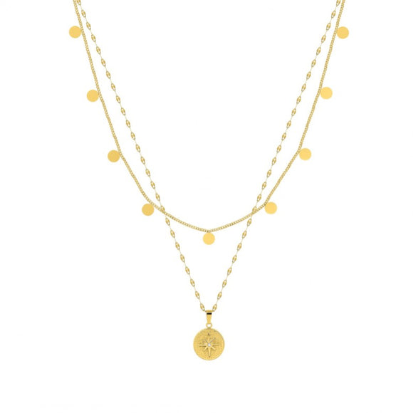 Collier double en acier jaune 850J417