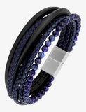 Bracelet cuir et pierres 842-1470