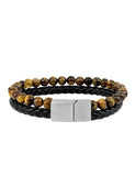 Bracelet cuir et pierre oeil de tigre 842-1469