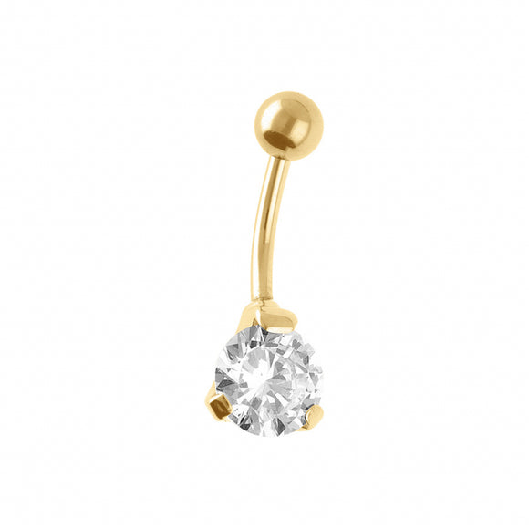 Piercing de nombril en acier doré 892-95