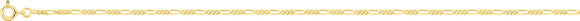 Chaine maille figaro 3+1 en or jaune 9ct 1.7mm 350-499