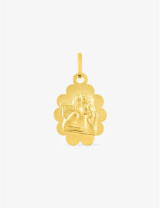 Médaille ange or jaune 9ct