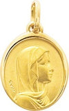 Médaille ovale vierge en or 9ct 469-318