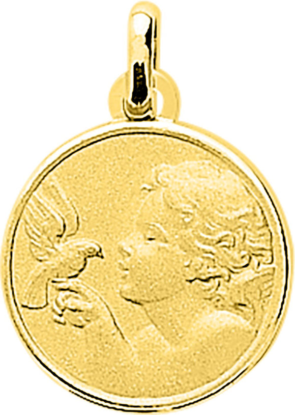 Médaille ange + colombe or jaune 9ct 469-330