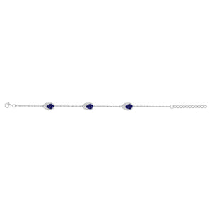 Bracelet Argent + saphir synthétique et zirconiums 645-2074