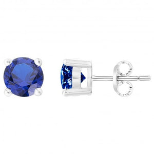 Boucles d'oreilles 4 griffes, pierres bleues 682