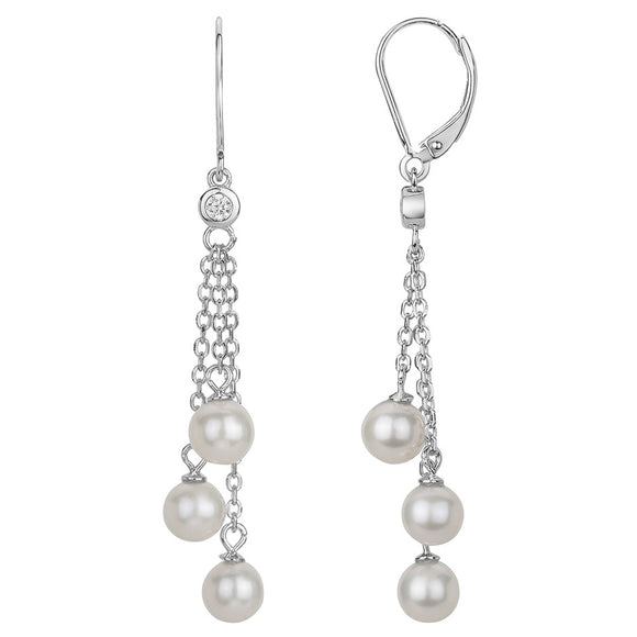Boucles en argent perles d'eau douce 681-3298
