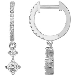 Boucles créoles argent + oxyde blanc 680-1308