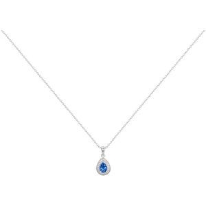 Collier en argent + spinelle synthétique bleu 654z2164