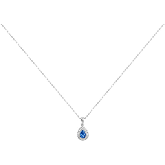 Collier en argent + spinelle synthétique bleu 654z2164