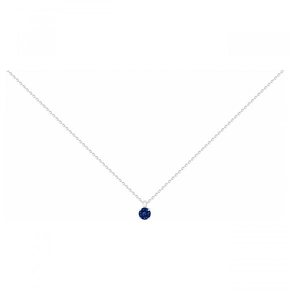 Collier en argent + pierre synthétique bleu 654z2166