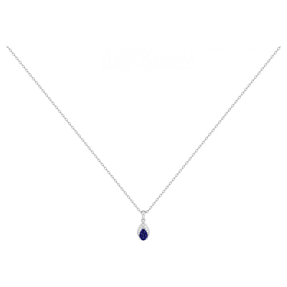 Collier en argent avec zirconiums blancs et bleus 654Z2144