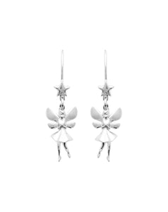 Boucles d'oreilles pendante fées en argent